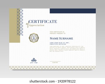 Modern Design Certificate. Certificate template awards diploma background vector modern design simple elegant and luxurious elegant. layout horizontal in A4 size 