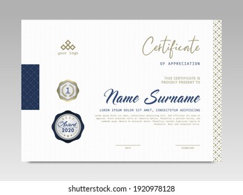 Modern Design Certificate. Certificate Template Awards Diploma Background Vector Modern Design Simple Elegant And Luxurious Elegant. Layout Horizontal In A4 Size 