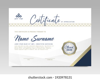 Modern Design Certificate. Certificate template awards diploma background vector modern design simple elegant and luxurious elegant. layout horizontal in A4 size 