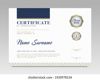 Modern Design Certificate. Certificate template awards diploma background vector modern design simple elegant and luxurious elegant. layout horizontal in A4 size 