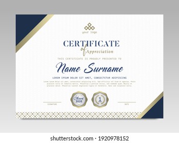 Modern Design Certificate. Certificate template awards diploma background vector modern design simple elegant and luxurious elegant. layout horizontal in A4 size 