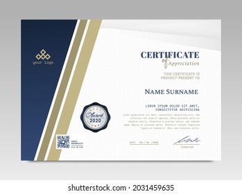 Modern Design Certificate. Certificate template awards diploma background vector modern design simple elegant and luxurious elegant. layout horizontal in A4 size 
