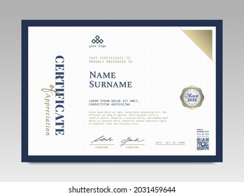 Modern Design Certificate. Certificate template awards diploma background vector modern design simple elegant and luxurious elegant. layout horizontal in A4 size 