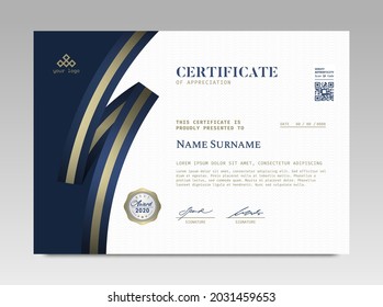 Modern Design Certificate. Certificate template awards diploma background vector modern design simple elegant and luxurious elegant. layout horizontal in A4 size 