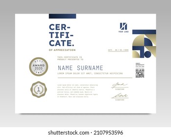 Modern Design Certificate. Certificate template awards diploma background vector modern design simple elegant and luxurious elegant. layout horizontal in A4 size 