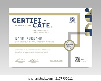 Modern Design Certificate. Certificate template awards diploma background vector modern design simple elegant and luxurious elegant. layout horizontal in A4 size  - Powered by Shutterstock - Get 15% off with code: PIKWIZARD15