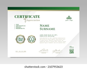 Modern Design Certificate. Certificate template awards diploma background vector modern design simple elegant and luxurious elegant. layout horizontal in A4 size 