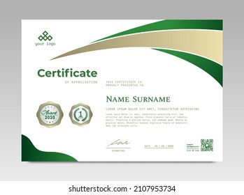 Modern Design Certificate. Certificate template awards diploma background vector modern design simple elegant and luxurious elegant. layout horizontal in A4 size 