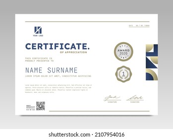 Modern Design Certificate. Certificate template awards diploma background vector modern design simple elegant and luxurious elegant. layout horizontal in A4 size 