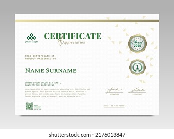 Modern Design Certificate. Certificate template awards diploma background vector modern design simple elegant and luxurious elegant. layout horizontal in A4 size