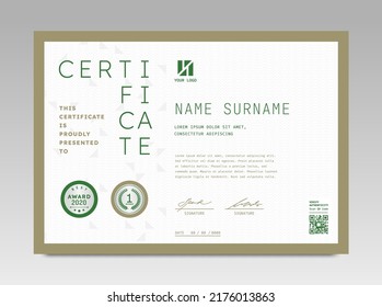 Modern Design Certificate. Certificate template awards diploma background vector modern design simple elegant and luxurious elegant. layout horizontal in A4 size