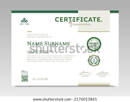 Modern Design Certificate. Certificate template awards diploma background vector modern design simple elegant and luxurious elegant. layout horizontal in A4 size