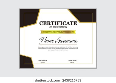 Modern design certificate template with simple elegant and luxurious.