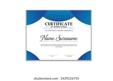Modern design certificate template with simple elegant and luxurious.
