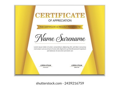 Modern design certificate template with simple elegant and luxurious.