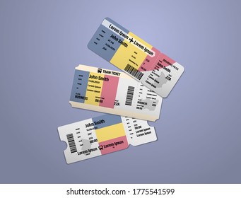Modern design of Chad airline, bus and train travel boarding pass. Three tickets of Chad painted in flag color. Vector illustration isolated