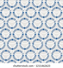Modern design of circle with white round line  seamless pattern vector design for fashion,fabric,wallpaper,and all prints on light blue  color background