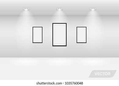 Modern design and color tone of interior gallery hall.