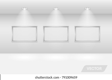 Modern design and color tone of interior gallery hall.