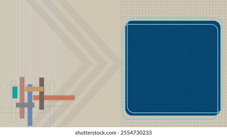 Modern design of colorful abstract background with geometric shape, rectangle, triangle and straight lines. Use for template and brochure. Vector illustration.