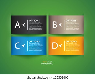 Modern design colorful origami style step up options numbers banner template. Vector illustration