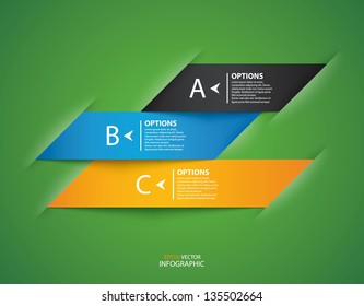 Modern design colorful origami style step up options numbers banner template. Vector illustration