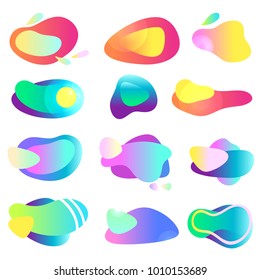 Modern design colorful plastic shape. Concept trendy minimal design. Template fluid dot on white background. 