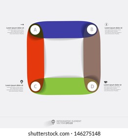 Modern design colorful vector infographic element for layout design web or print with shape  square