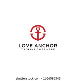 Modern design combined anchor and circle logo inspiration