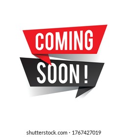 Modern design coming soon text on speech bubbles concept. Vector illustration
