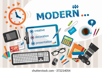 Modern design concept. Typographic poster. Modern concepts for web banner and printed materials.