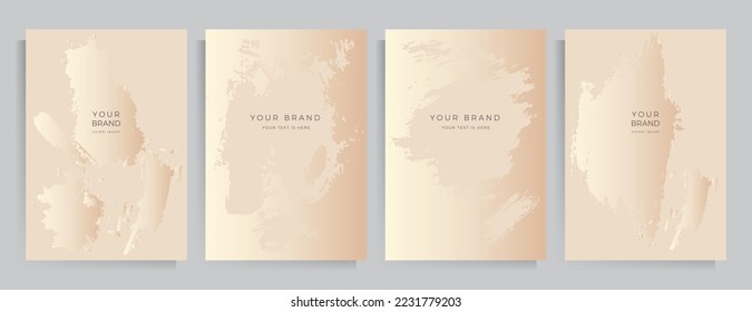 Conjunto moderno de carátulas de diseño. Patrones vectoriales con textura abstracta en color pastel suave. Plantillas de fondo para invitación, volante, afiche, folleto.