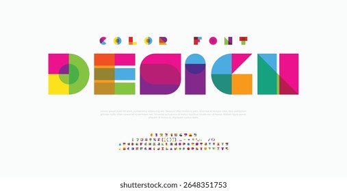 Modern Design creative abstract digital colorful alphabet font design template set. Minimal Fashionable technology typography, minimal urban sport fashion futuristic font design. vector illustration