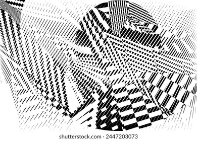 Anuncio creativo de diseño moderno, póster, tarjeta, cubierta, volante, fondo abstracto de líneas de semitonos, patrón dinámico geométrico, textura de Vector 