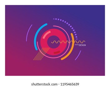 Modern design, creative concept, modern circle abstract background Geometric element. Blue,purple and red  lines & circle. vector-stock illustration