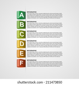 Modern design creative infographic with colorful labels. Vector illustration.