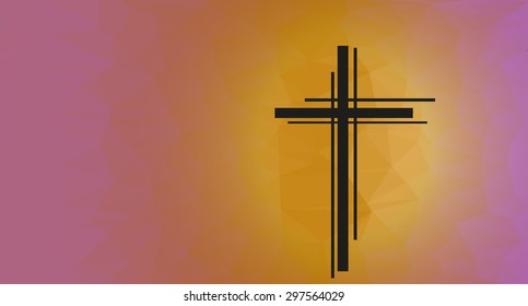 modern design crucifix on a colored background 