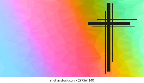 modern design crucifix on a colored background 