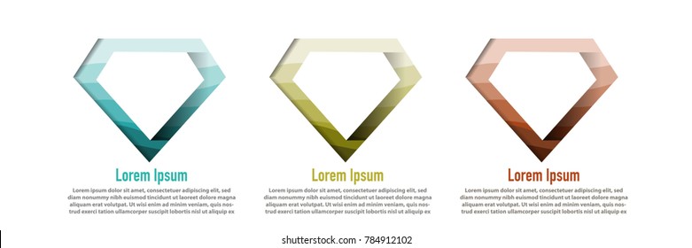 modern design of diamond shape with papercut layer background