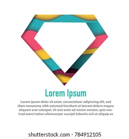 modern design of diamond shape with papercut layer background