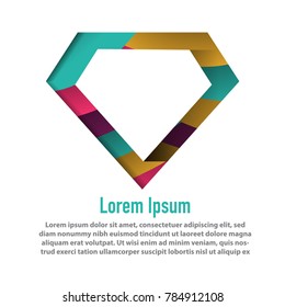 modern design of diamond shape with papercut layer background