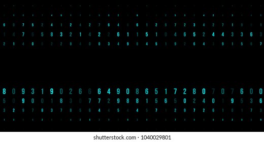 A modern design for digital wallpaper design. Concept business background. Abstract technical background of neon numbers on black. Illustration of the concept of a hacker. Computer code data. Vector.