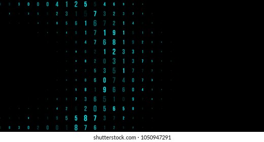 A modern design for digital wallpaper design. Concept business background. Abstract technical background of neon numbers on black. Illustration of the concept of a hacker. Computer code data. Vector.