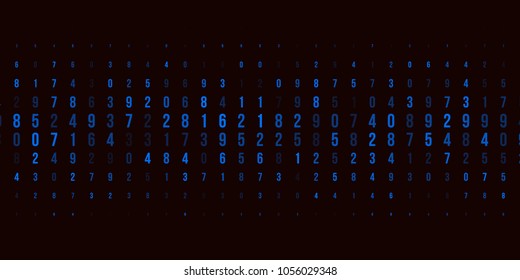 A modern design for digital wallpaper design. Concept business background. Abstract technical background of blue numbers on black. Illustration of the concept of a hacker. Computer code data. Vector.