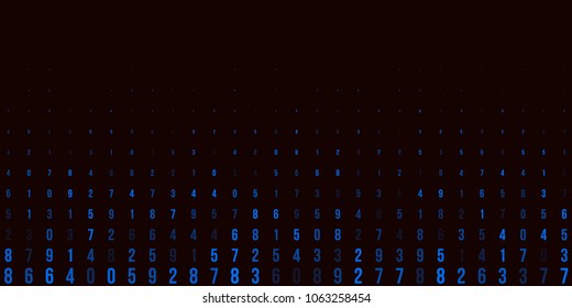 A modern design for digital wallpaper design. Concept business background. Abstract technical background of blue numbers on black. Illustration of the concept of a hacker. Computer code data. Vector.