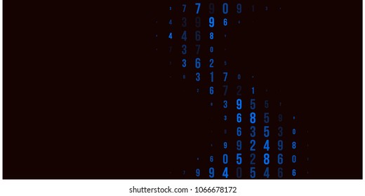 A modern design for digital wallpaper design. Concept business background. Abstract technical background of blue numbers on black. Illustration of the concept of a hacker. Computer code data. Vector.