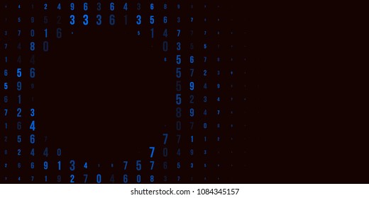 A modern design for digital wallpaper design. Concept business background. Abstract technical background of blue numbers on black. Illustration of the concept of a hacker. Computer code data. Vector.