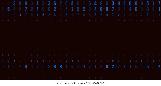 A modern design for digital wallpaper design. Concept business background. Abstract technical background of blue numbers on black. Illustration of the concept of a hacker. Computer code data. Vector.