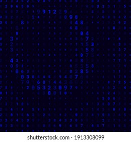 A modern design for digital wallpaper design. Concept business background. Abstract technical background of neon numbers on black. Illustration of the concept of a hacker. Computer code data. Vector.