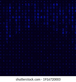 A modern design for digital wallpaper design. Concept business background. Abstract technical background of neon numbers on black. Illustration of the concept of a hacker. Computer code data. Vector.